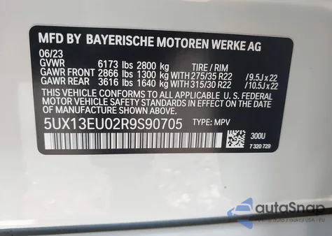 2024 BMW X5 Sdrive40I from USA, damaged, VIN 5UX13EU02R9S90705